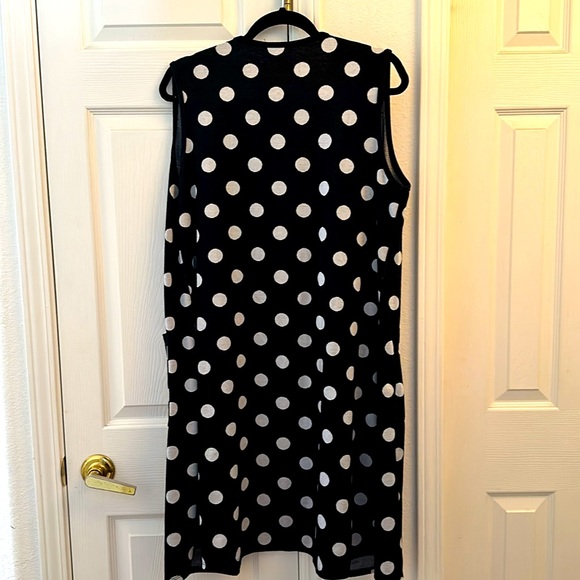 Women’s Olivia Blu Polka Dot Sleeveless Duster/Kimono Oversized Small - Picture 3 of 5